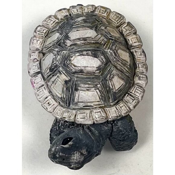 3" Carved Resin Gray TORTOISE FIGURINE Turtle Collectible Decorative Sculpture - Picture 3 of 4